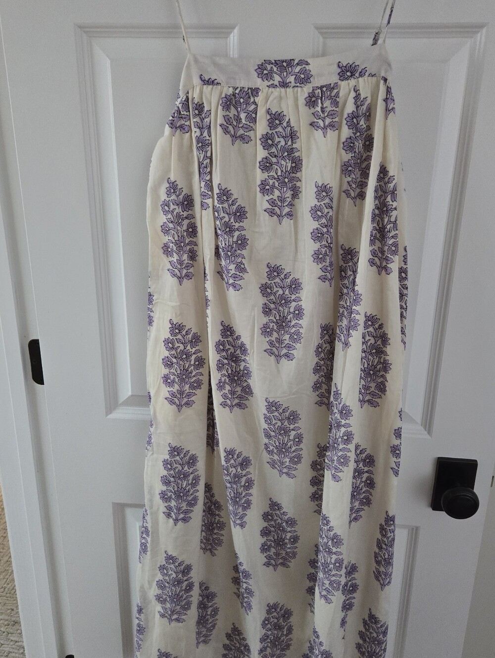 J.Crew Small Cream & Purple Floral Block Print Spaghetti Strap Sundress S